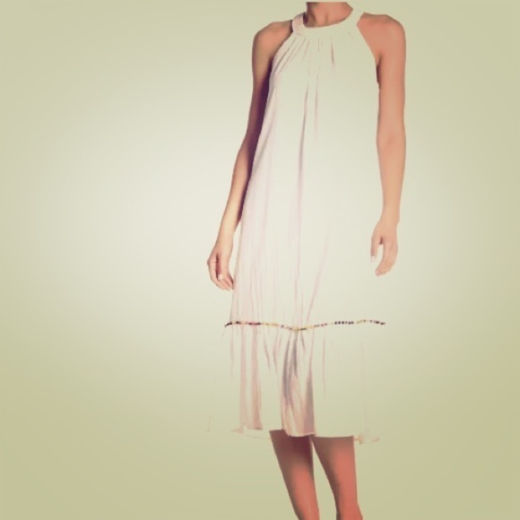 Superfoxx White Pompom Midi Dress size Medium NEW - Picture 2 of 5